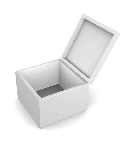 istock Realistic white open box isolated on white background 872308260
