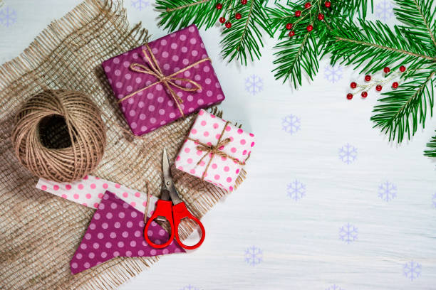 istock Christmas composition. New year or Christmas gift 872308474