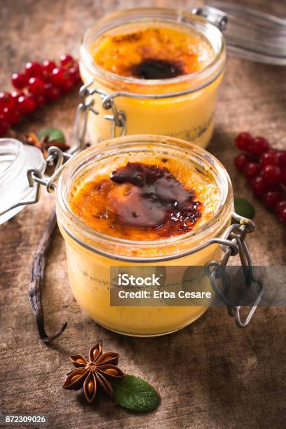 Sweet Cream Brulee Stock Photo - Download Image Now - Baked, Bowl, Burnt