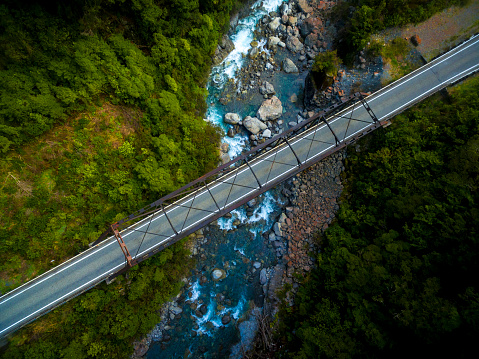 Aerial view of Otira Valley, New Zealand