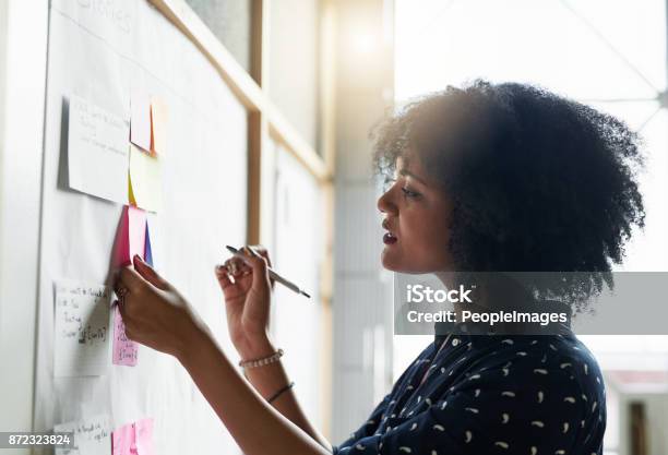 She Likes To Plan Out Her Day Stock Photo - Download Image Now - Aspirations, Planning, Organization