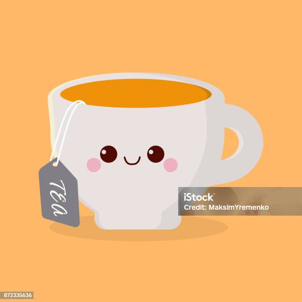 Cute Cartoon Cup Stock Illustration - Download Image Now - Tea Cup, Tea - Hot Drink, Cute