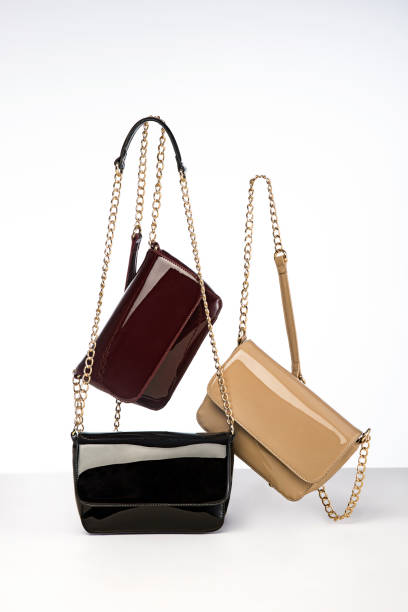 Leather handbags isolated on white background (with clipping path)