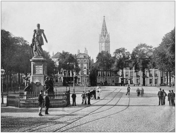 Antique photograph of World's famous sites: The Hague Antique photograph of World's famous sites: The Hague the hague photos stock illustrations