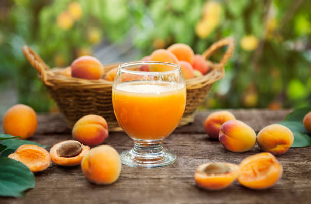 glass-with-apricot-juice-and-