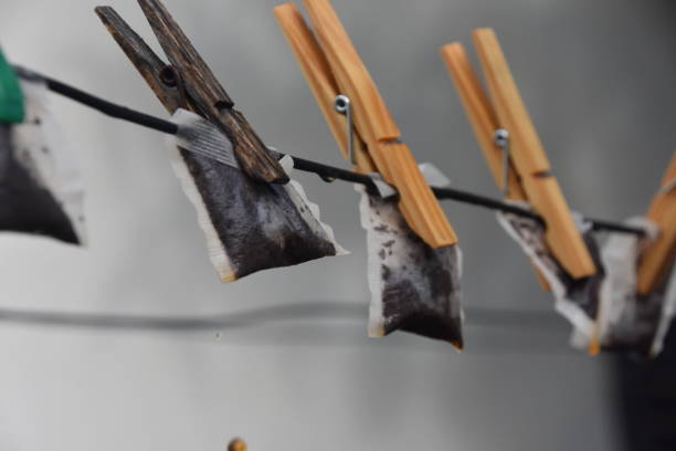 istock savings Concept- teabag hanging on clothesline 872346264