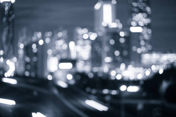 istock Night city skyline bokeh lights abstract background 872349430