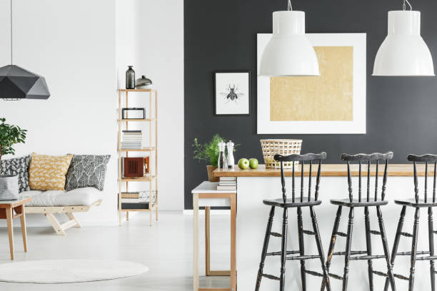 istock Gold accents in contrast interior 872358056