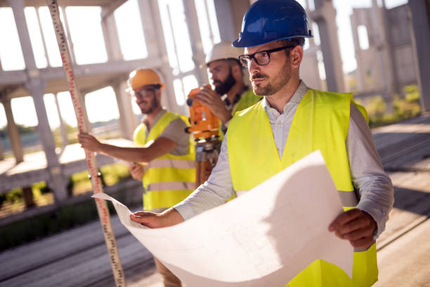 istock Picture of construction engineer working on building site 872365630