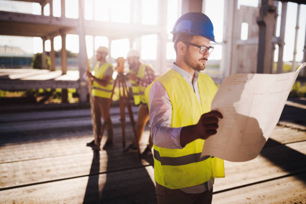 istock Picture of construction engineer working on building site 872367902