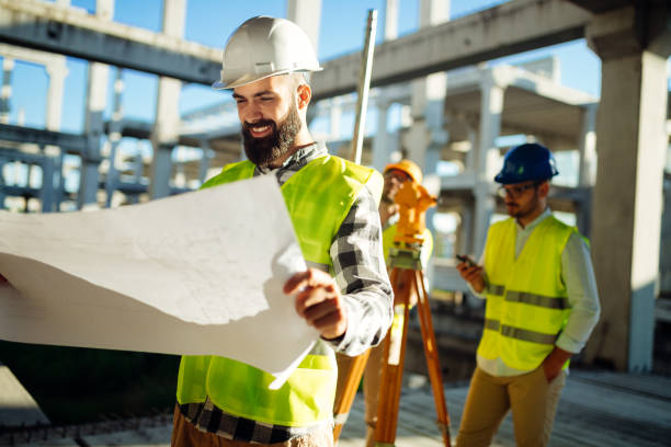istock Picture of construction engineer working on building site 872368098