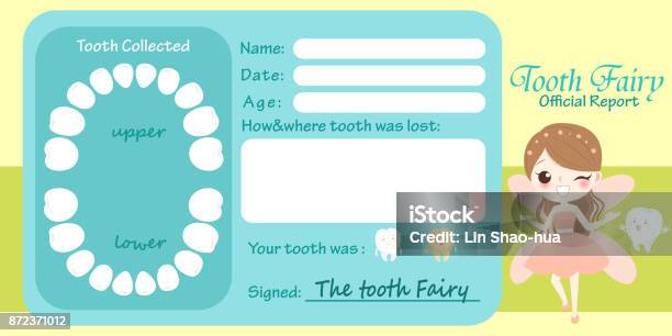 Tooth Fairy Official Report Stock Illustration - Download Image Now - Tooth Fairy - Fictional Character, Teeth, Adult