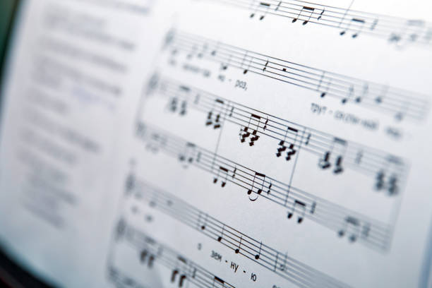 istock Close up of Music score background : piano notes 872375506