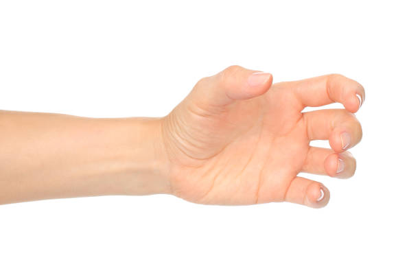 istock Woman hand like holding bottle or something else 872382480