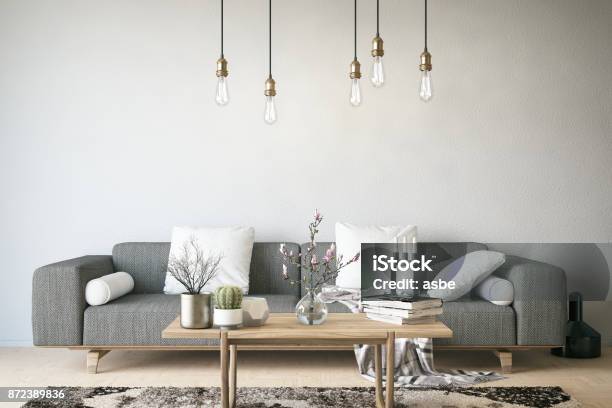 Modern Living Room Stock Photo - Download Image Now - Living Room, Lifestyles, Modern