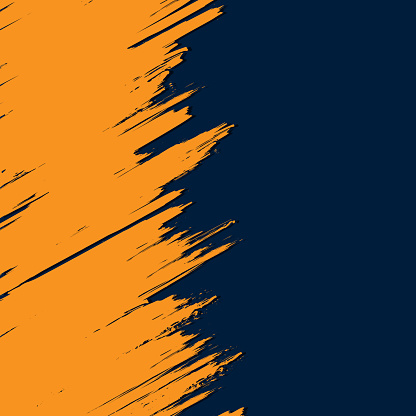 Abstarct dark blue background with grunge orange stroke