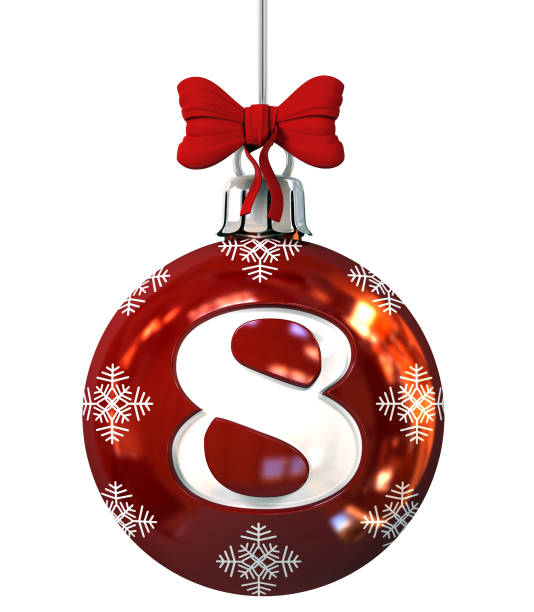 istock Number 8 on Red Christmas Ball 872392994