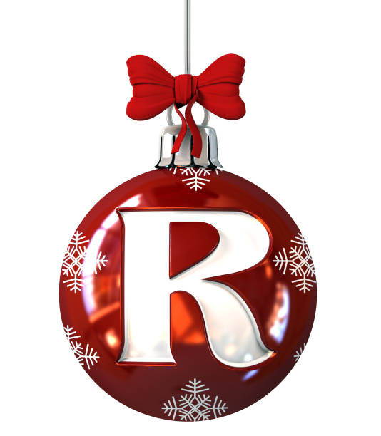istock Letter R on Red Christmas Ball 872393100