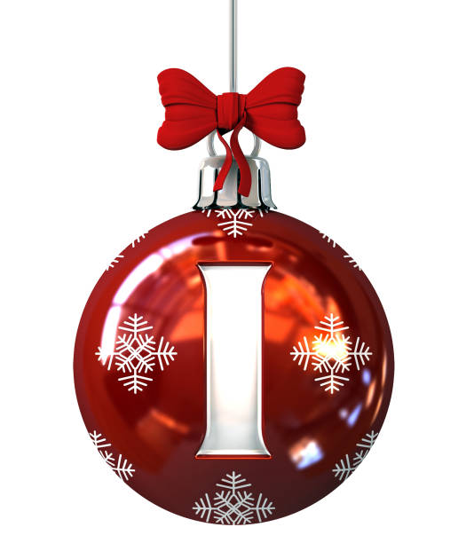 istock Letter I on Red Christmas Ball 872393322