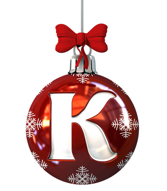 istock Letter K on Red Christmas Ball 872394136