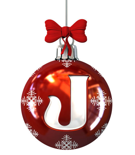 istock Letter J on Red Christmas Ball 872394798