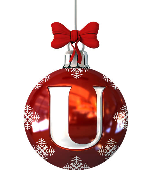 istock Letter U on Red Christmas Ball 872395286