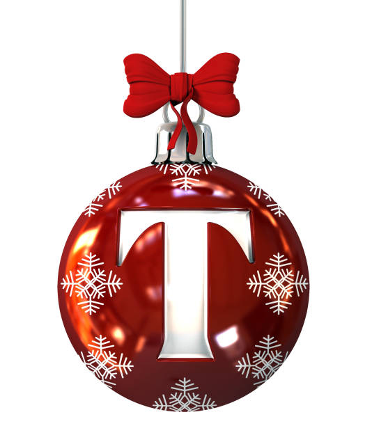 istock Letter T on Red Christmas Ball 872397500