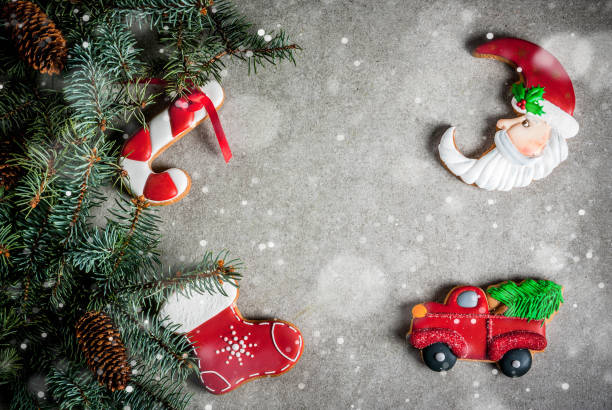 istock Christmas background with gingerbreads 872398648