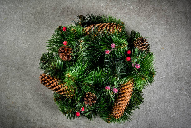 istock Christmas decorative green wreath 872398998