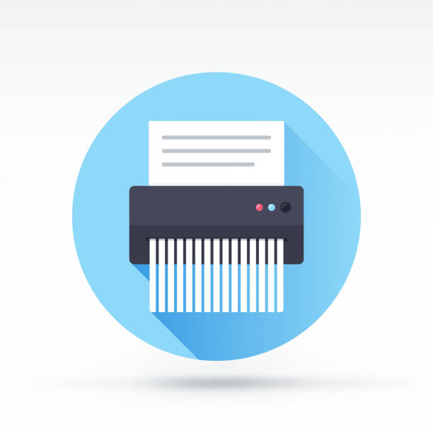 ilustraciones, imágenes clip art, dibujos animados e iconos de stock de icono de shredder - destrucción