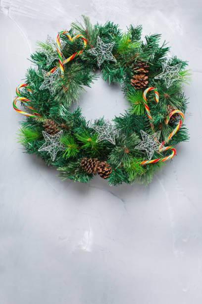 istock Advent christmas door wreath with festive decoration 872413234