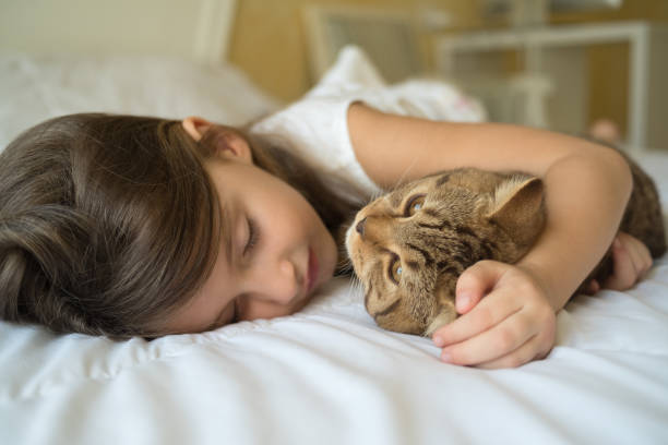 istock Little girl with cat 872421242