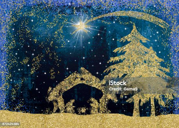 Christmas Nativity Scene Cards Stock Photo - Download Image Now - Christmas, Religion, Abstract