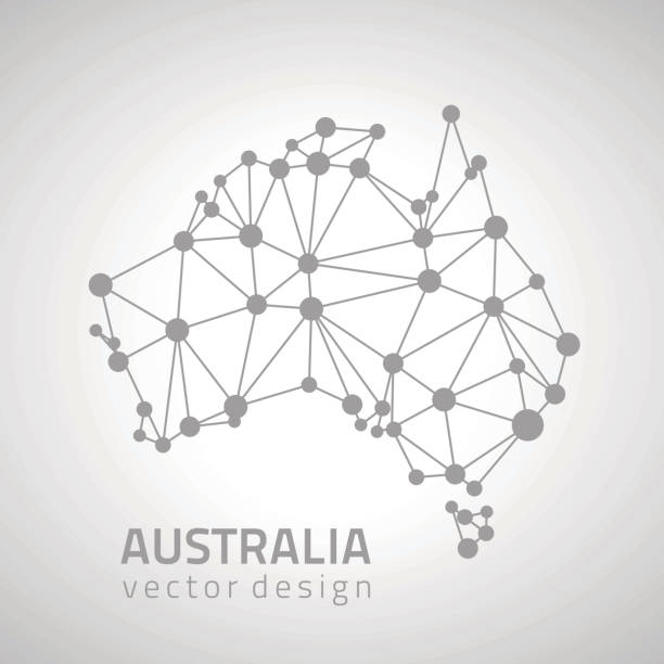 澳大利亞灰點輪廓向量三角形圖 - 堪培拉 插圖 幅插畫檔、美工圖案、卡通及圖標