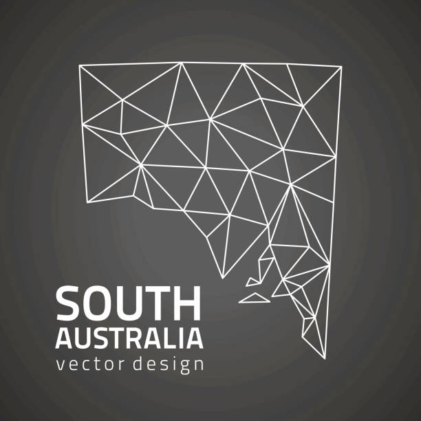 南澳大利亞黑三角向量馬賽克輪廓圖 - 澳洲南部 插圖 幅插畫檔、美工圖案、卡通及圖標