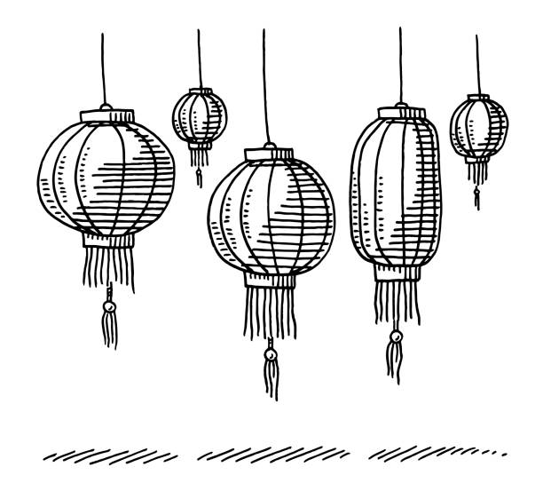 中國燈籠畫 - 燈籠 插圖 幅插畫檔、美工圖案、卡通及圖標