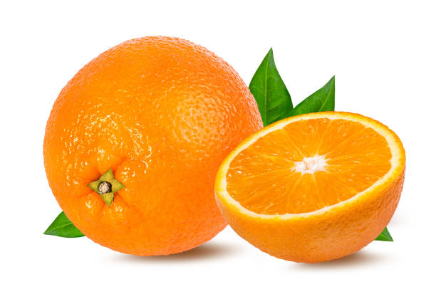 istock Ripe orange isolated on white 872441756