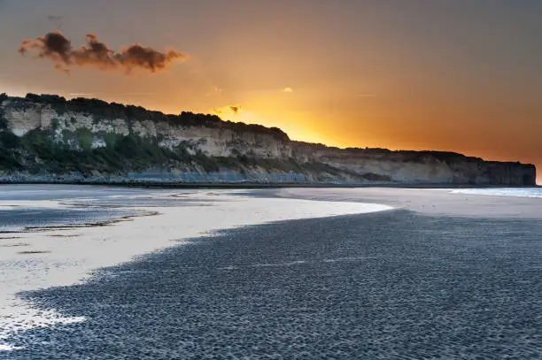 Photo of Sunset on Omaha Beach in Normandy France