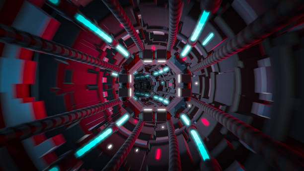 istock 3d render of futuristic tunnel with light. 872460372