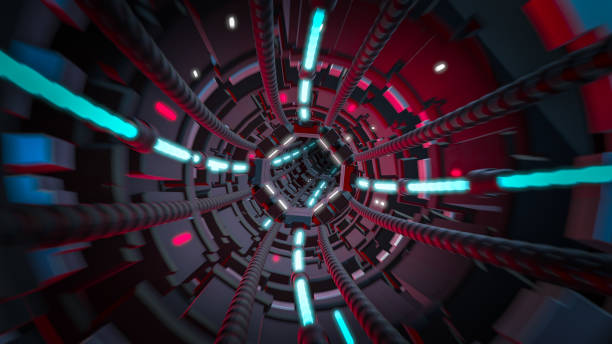 istock 3d render of futuristic tunnel with light. 872460392