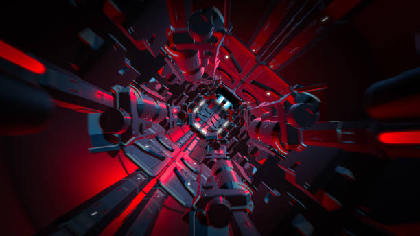 istock 3d render of futuristic tunnel with light. 872460406