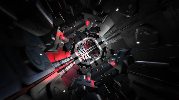 istock 3d render of futuristic tunnel with light. 872460436