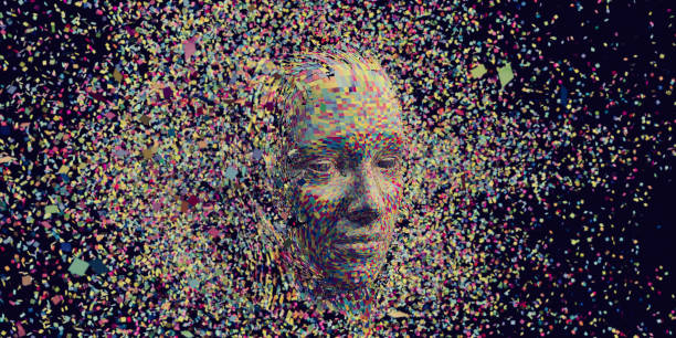 istock Multi Coloured Squares in Mid Air Gathering To Form Head 872460930