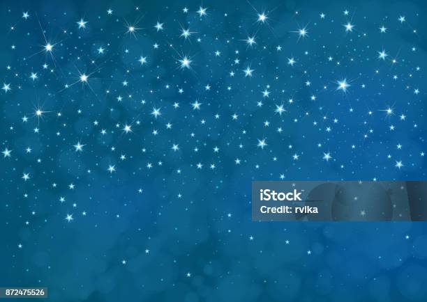 Vector Starry Night Sky Background Stock Illustration - Download Image Now - Star - Space, Sky, Backgrounds