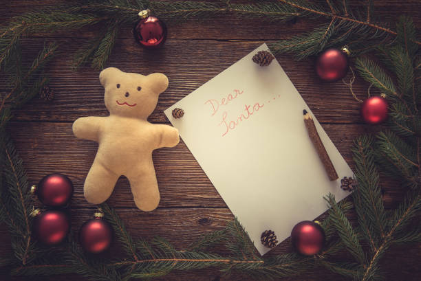 istock Christmas ornaments, teddy bear and sticky notes 872475634