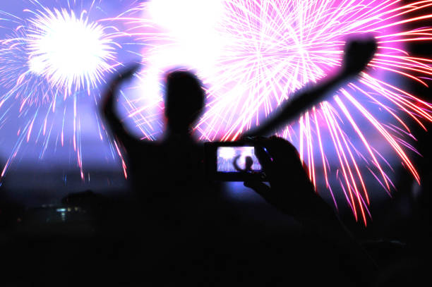 istock Crowd watching the fireworks and celebrating New Year 872476616