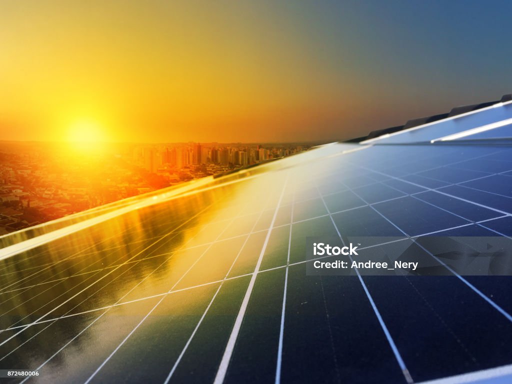 Solar Panel Photovoltaic installation on a Roof, alternative electricity source Solar Panel Photovoltaic installation on a Roof, alternative electricity source - Concept  Image of Sustainable Resources Solar Panel Stock Photo