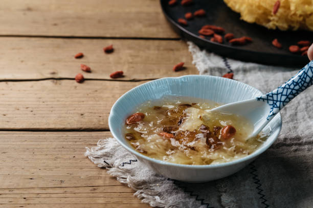 White fungus (Tremella fuciformis) and cooked with Goji berry