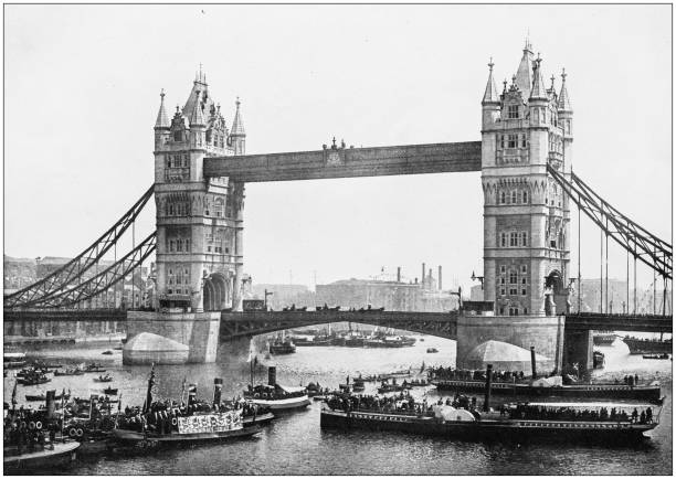 Antique photograph of London: Tower Bridge