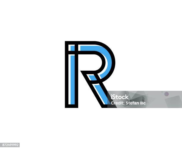 R Icon Stock Illustration - Download Image Now - Abstract, Blue, Business